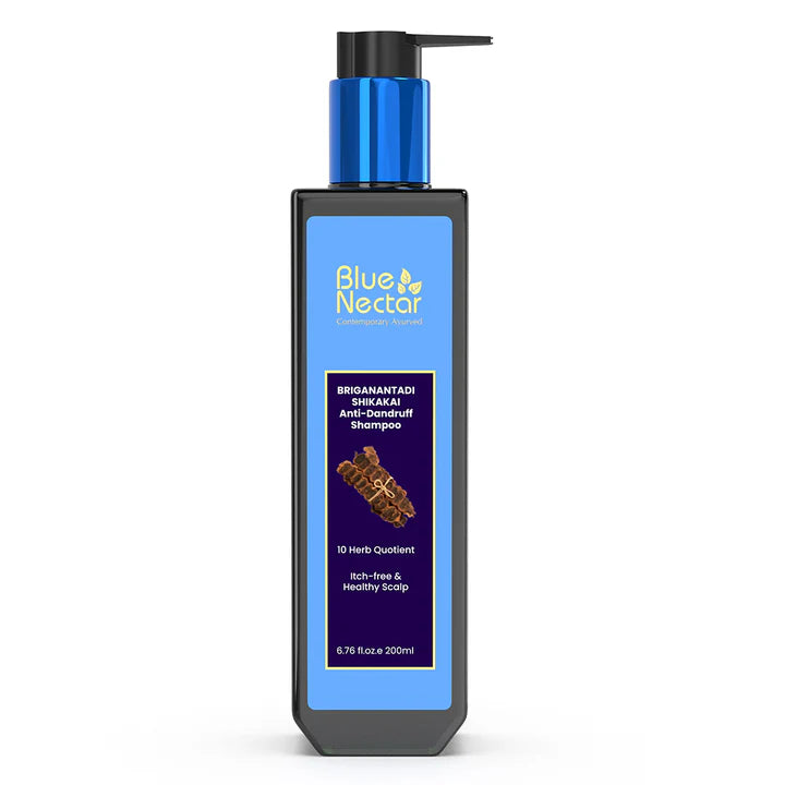 Blue Nectar Briganantadi Shikakai Anti-Dandruff Unisex Shampoo (26 Herbs) - 200ml