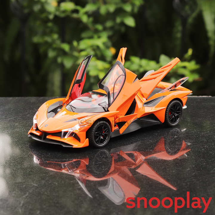 Diecast Resembling Apollo Evo Pull Back Car with Light & Sound | 1:24 Scale Model