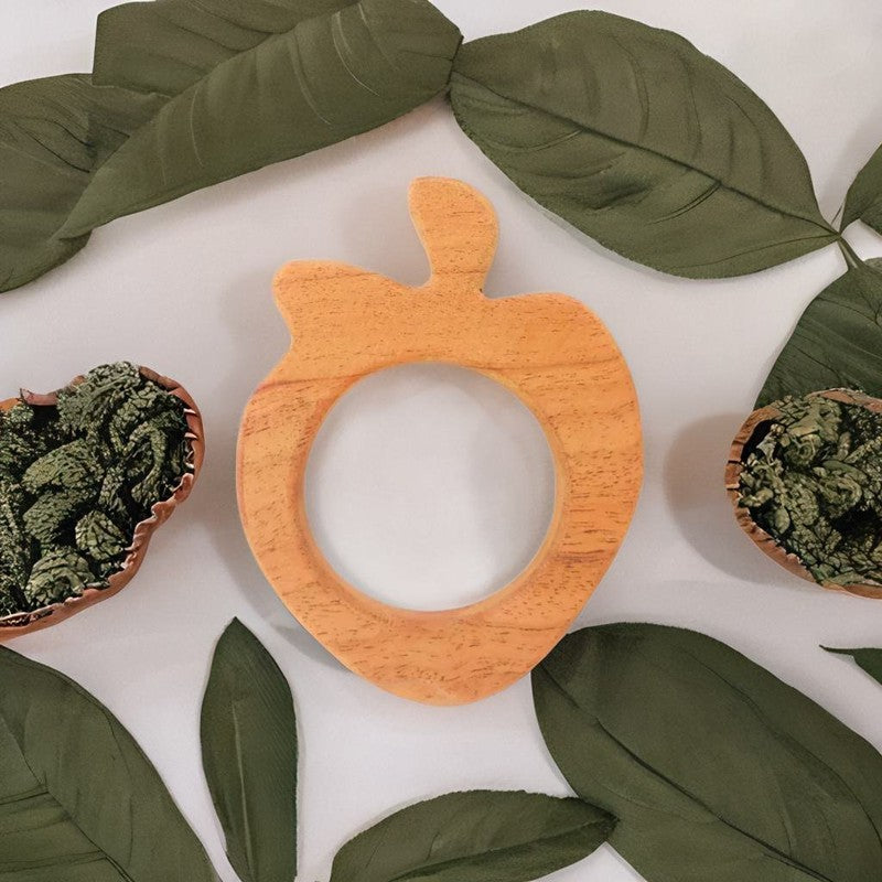 Eco-Friendly Neem Wood Apple Teething Toy