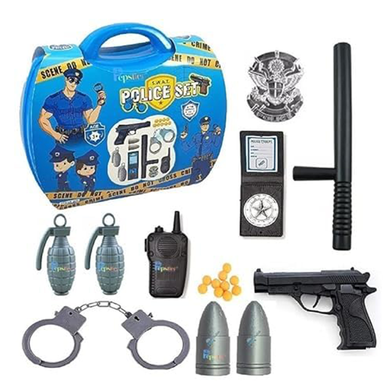 Army Police Playset Toy Set with Handcuff, Mini Bullet Gun Toy for Kids Role Play Weapon Set (Assorted Colours)