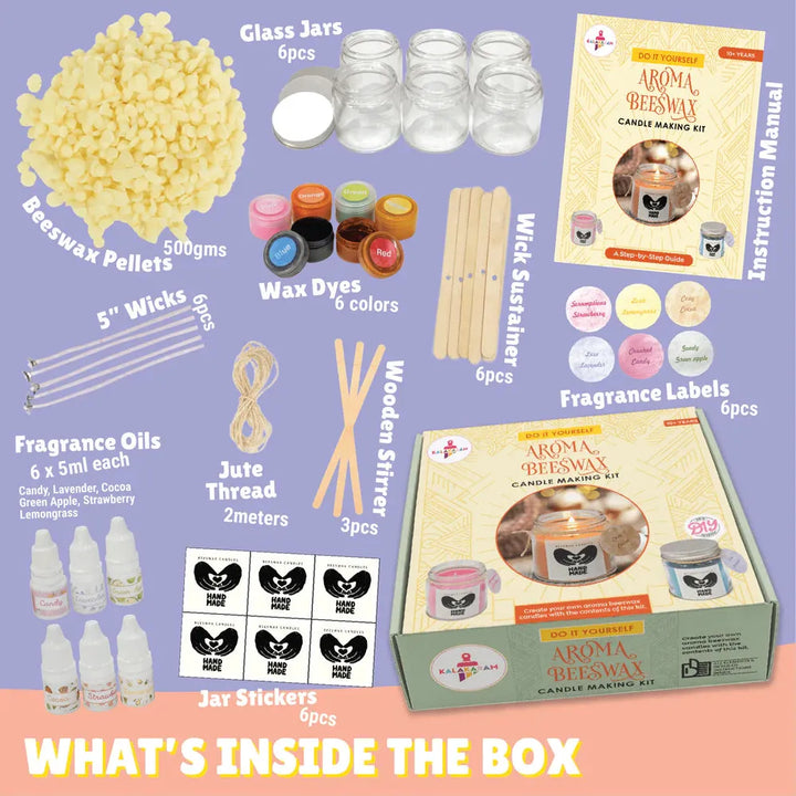 Kalakaram Aroma Beeswax Candle Making Kit | Pure & Natural Beeswax