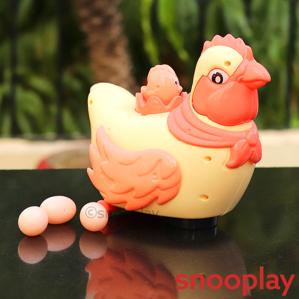 Automatic Eggs Laying Chicken Toy with Lights and Music | Battery Operated