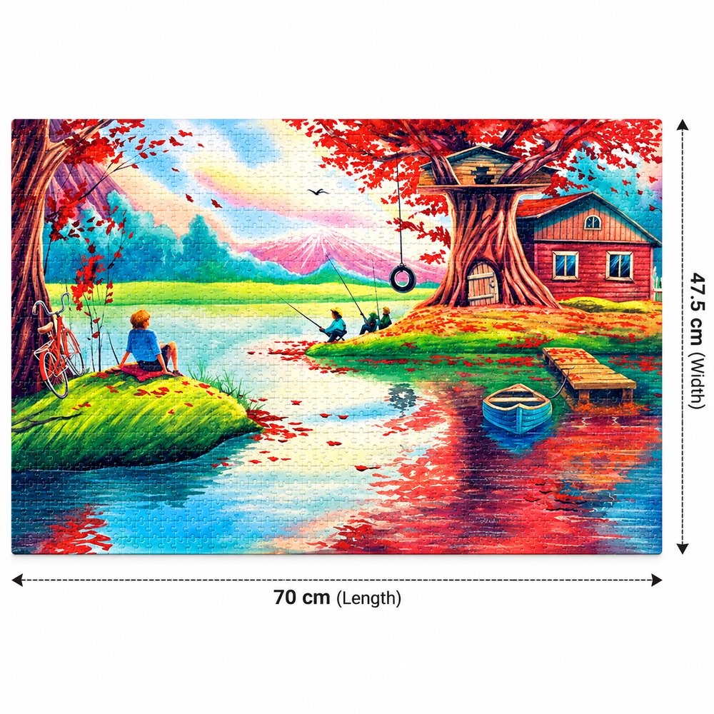 Frank By the Lake 1000-Piece Jigsaw Puzzle | Scenic Nature Puzzle for Adults & Teens