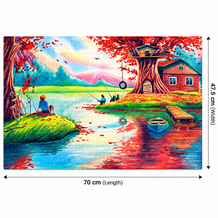 Frank By the Lake 1000-Piece Jigsaw Puzzle | Scenic Nature Puzzle for Adults & Teens