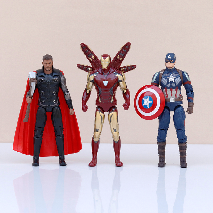 Tak Tak Toys Original Marvel Avengers Endgame Action Figure Set - Iron Man, Captain America & Thor