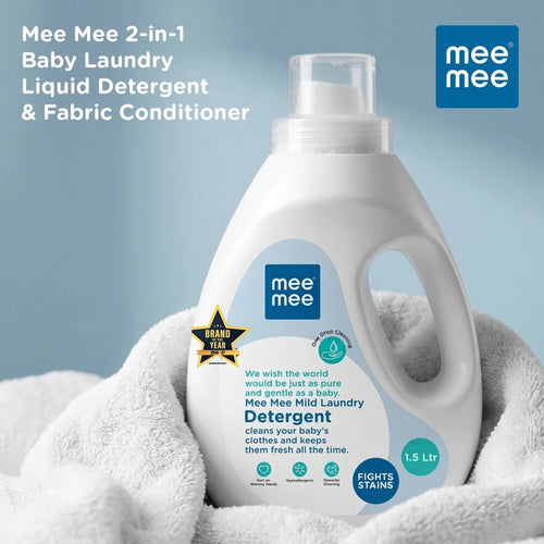Mee Mee Baby Liquid Detergent | Safe for Mother’s Hands & Baby’s Skin | Anti-Bacterial, Removes Stains & Odor, Hypoallergenic | Mild Scent- 1.5 L