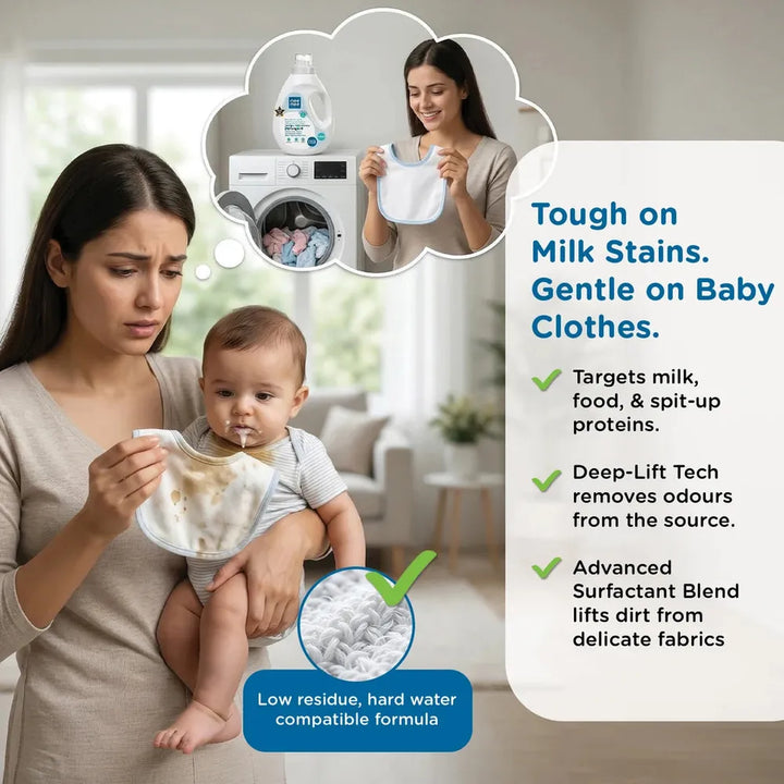 Mee Mee Baby Liquid Detergent | Safe for Mother’s Hands & Baby’s Skin | Anti-Bacterial, Removes Stains & Odor, Hypoallergenic | Mild Scent- 1.5 L