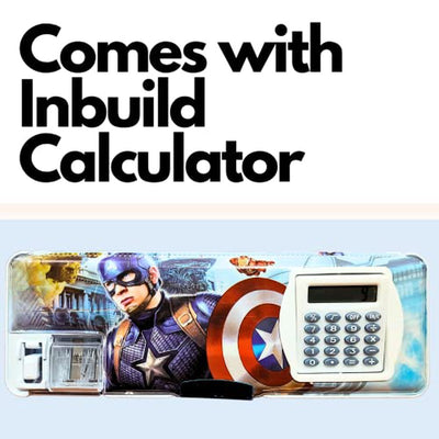 Compass Box | Pencil Box | Avengers | Spiderman | Inbuild Sharpener & Calculator (Spiderman Pencil Box with Calculator)