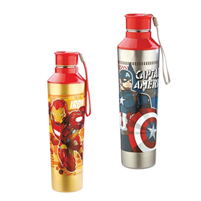 Disney Elements 600 Original Licensed Insulated Water Bottle - Iron Man and Captain America