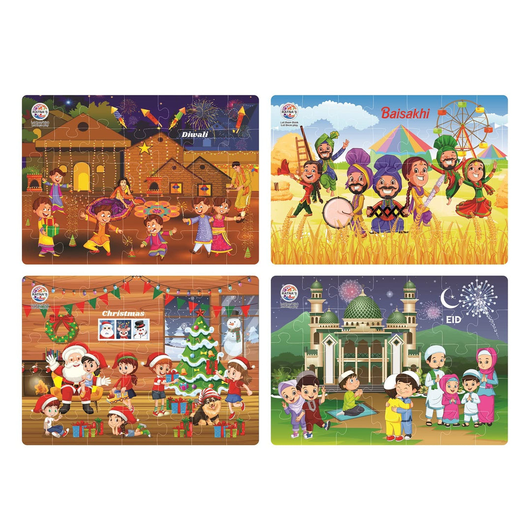 Ratna's 4 in 1 - Indian Religion Jigsaw Puzzle