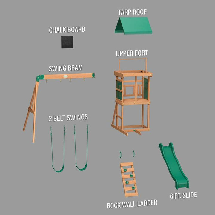 Buckley Hill Play Tower with Swing and Slide | Weight- 66.68 Kg (3-10 Years)