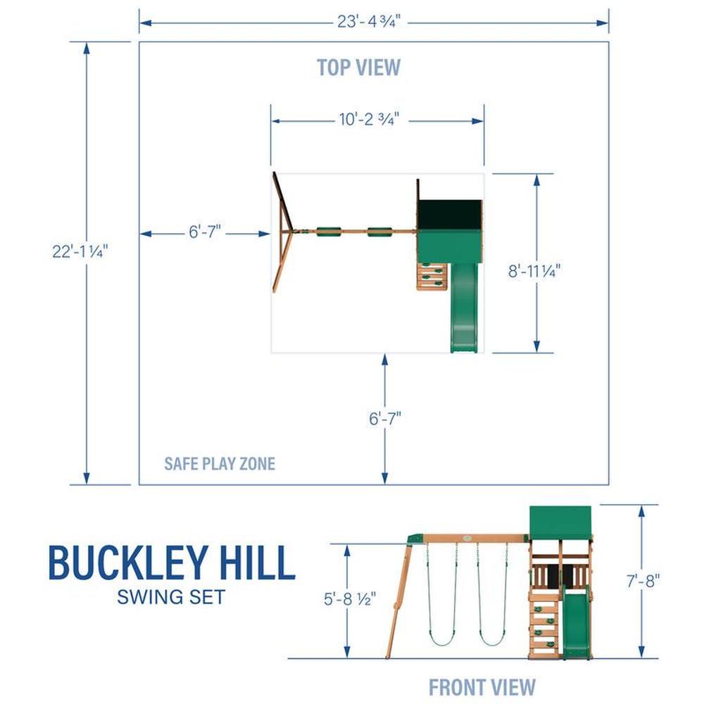 Buckley Hill Play Tower with Swing and Slide | Weight- 66.68 Kg (3-10 Years)