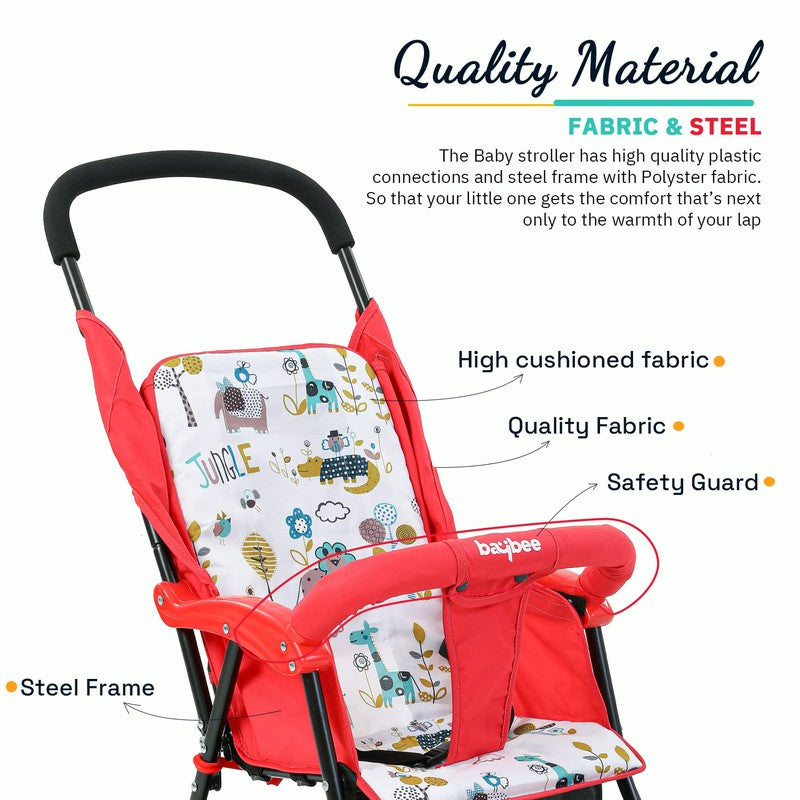 Portable Infant Baby Stroller for Newborn Babies with 2-Positions (Adjustable), Canopy, Round Grip Handle, Safety Harness & Storage Basket - COD Not Available