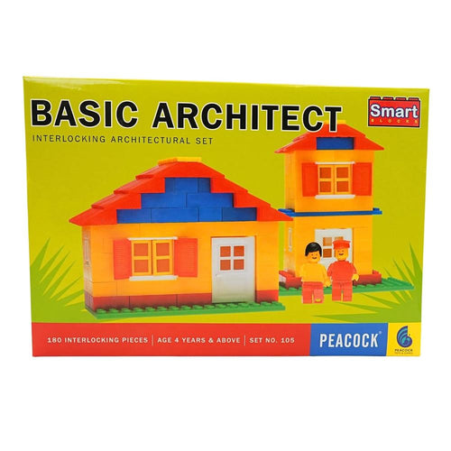 Peacock Toys & Games 180 Pieces Interlocking Architectural Building Block Set