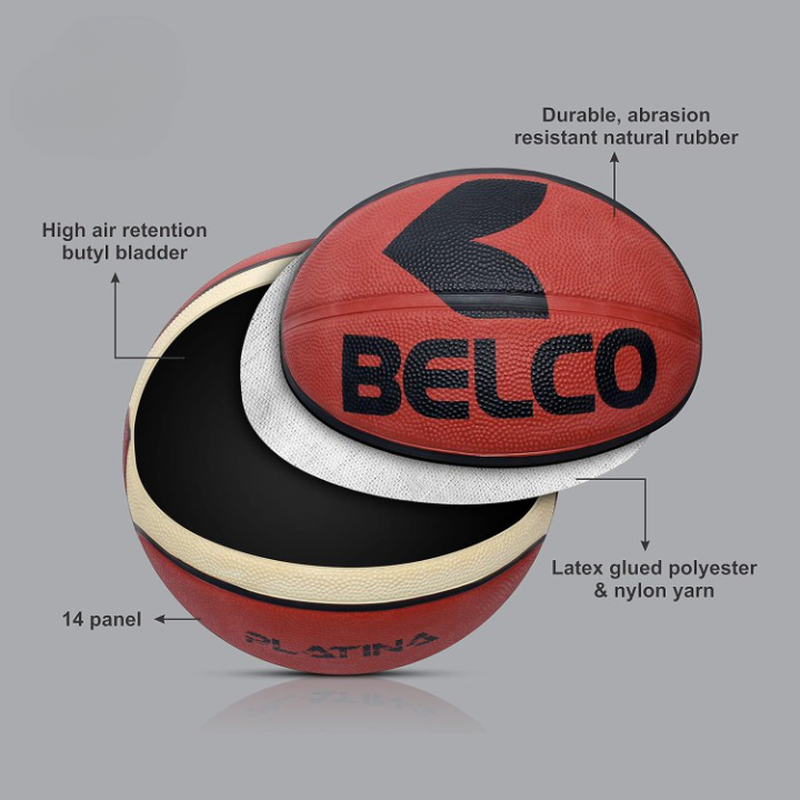 Belco Platina Basketball (1 Basketball with needle) (Size 7) | 11+ Years