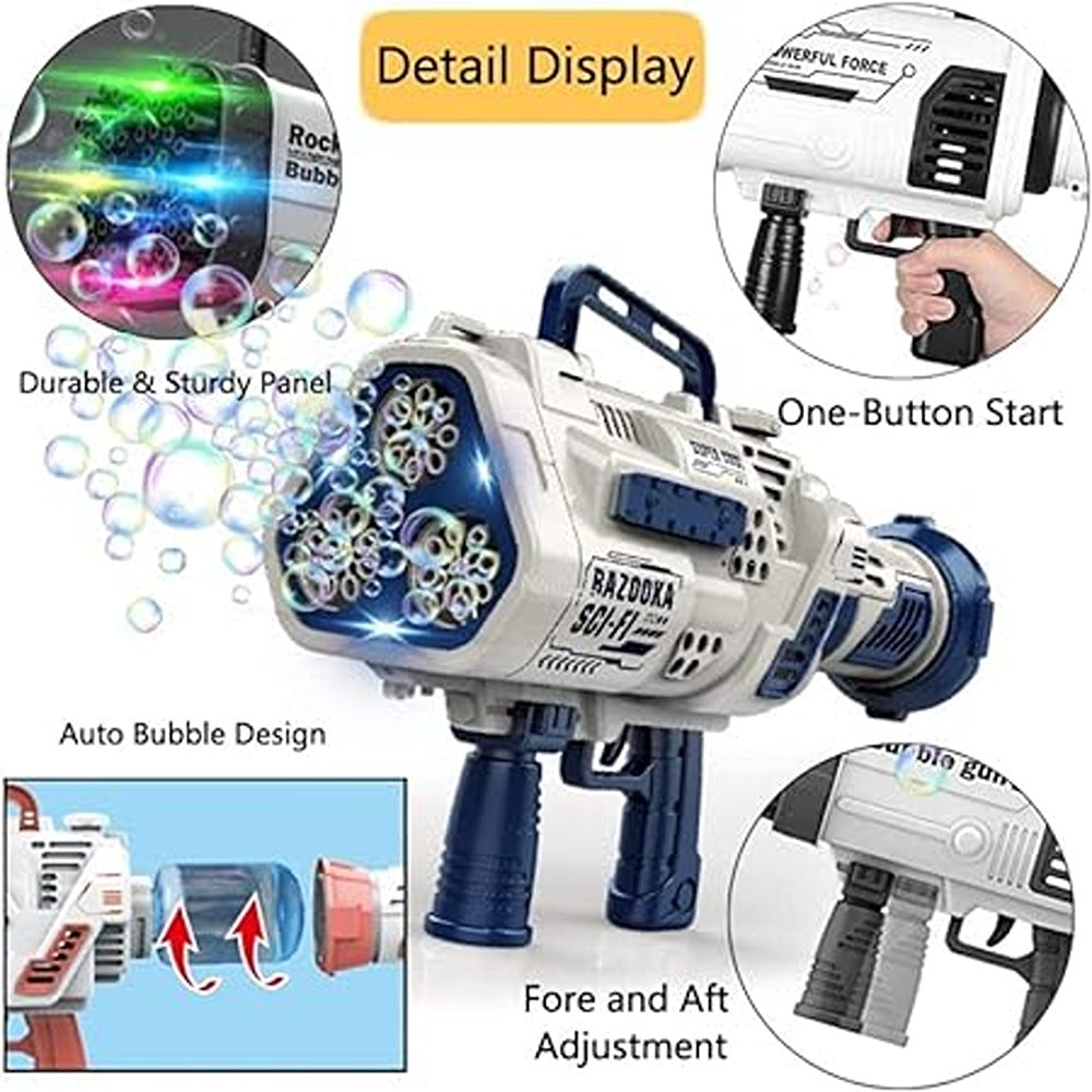 Automatic Bazooka Bubble Blaster | 29 Hole | LED Lights | Blue