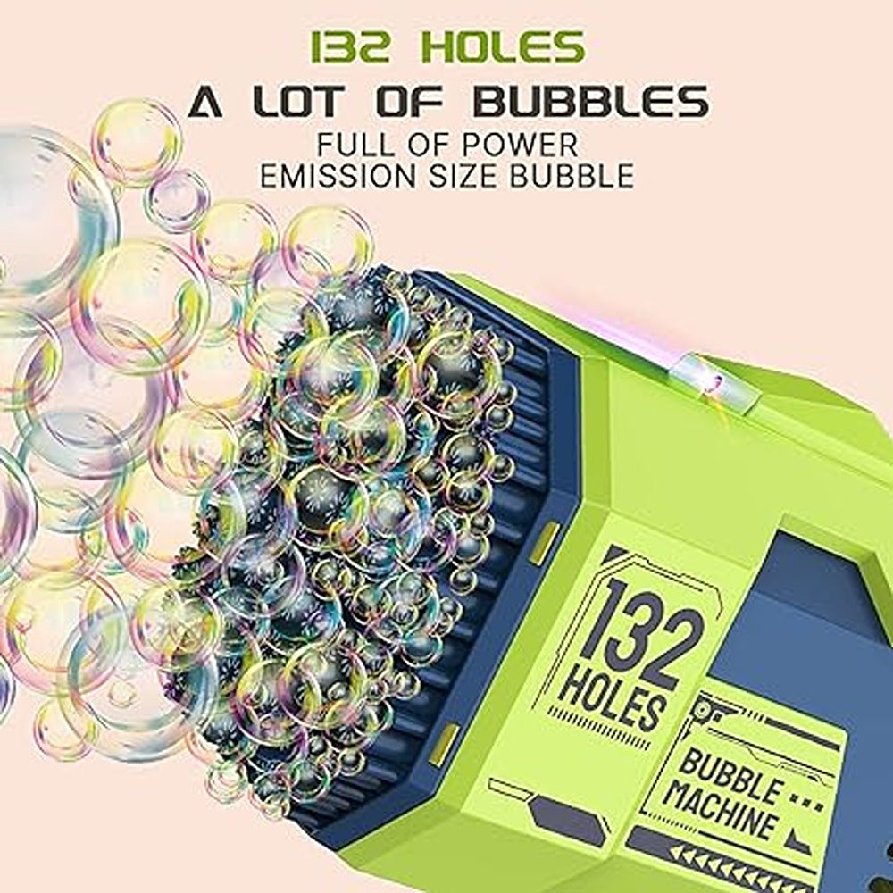Automatic Bazooka Bubble Blaster | 132 Holes | Green |