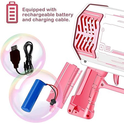 Automatic Bazooka Bubble Blaster with LED Lights (Pink)