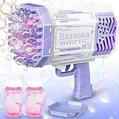 Automatic Bazooka Bubble Blaster with LED Lights | 69 Holes | Purple |