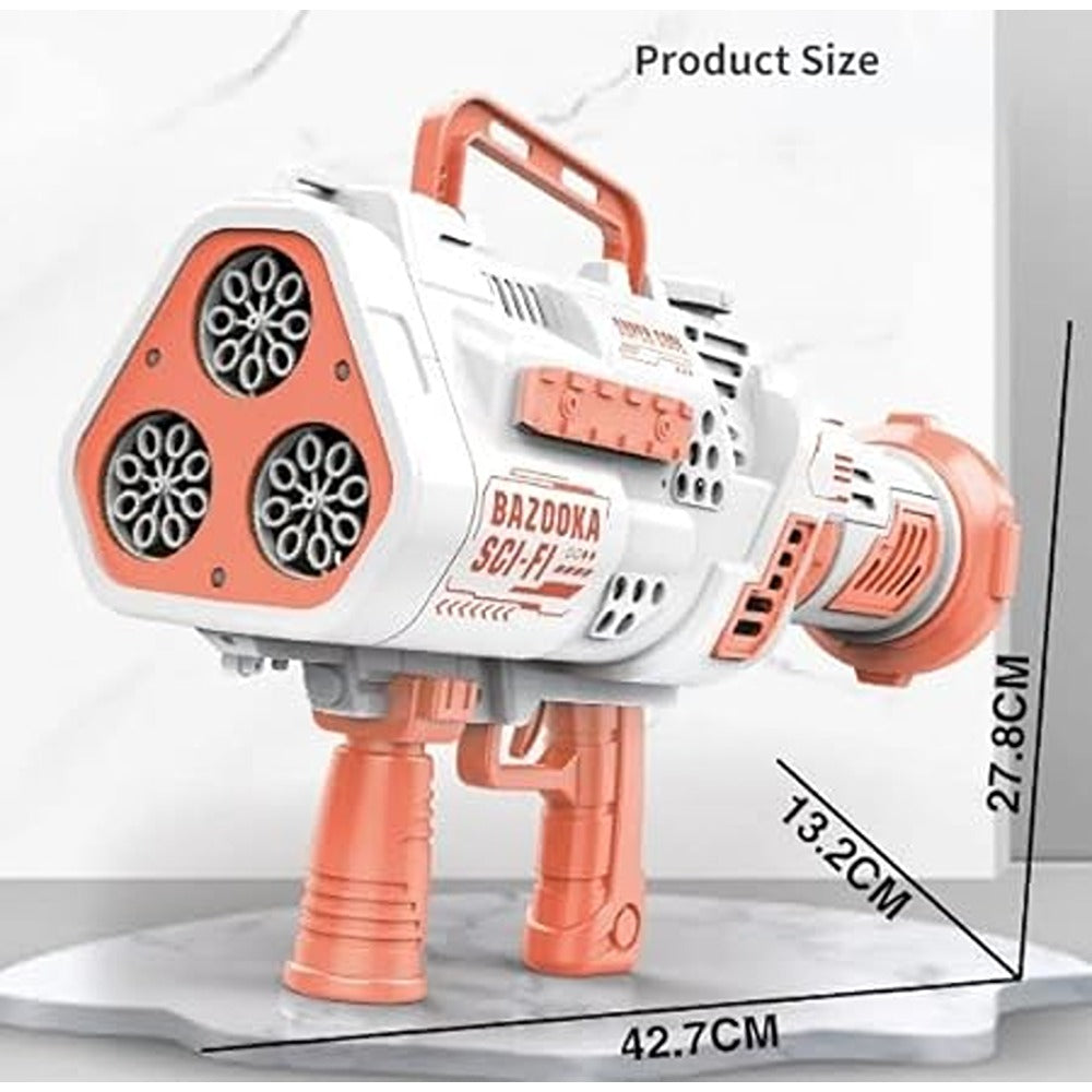 Automatic Bazooka Bubble Blaster | 29 Hole | Blue Light Effect | Orange