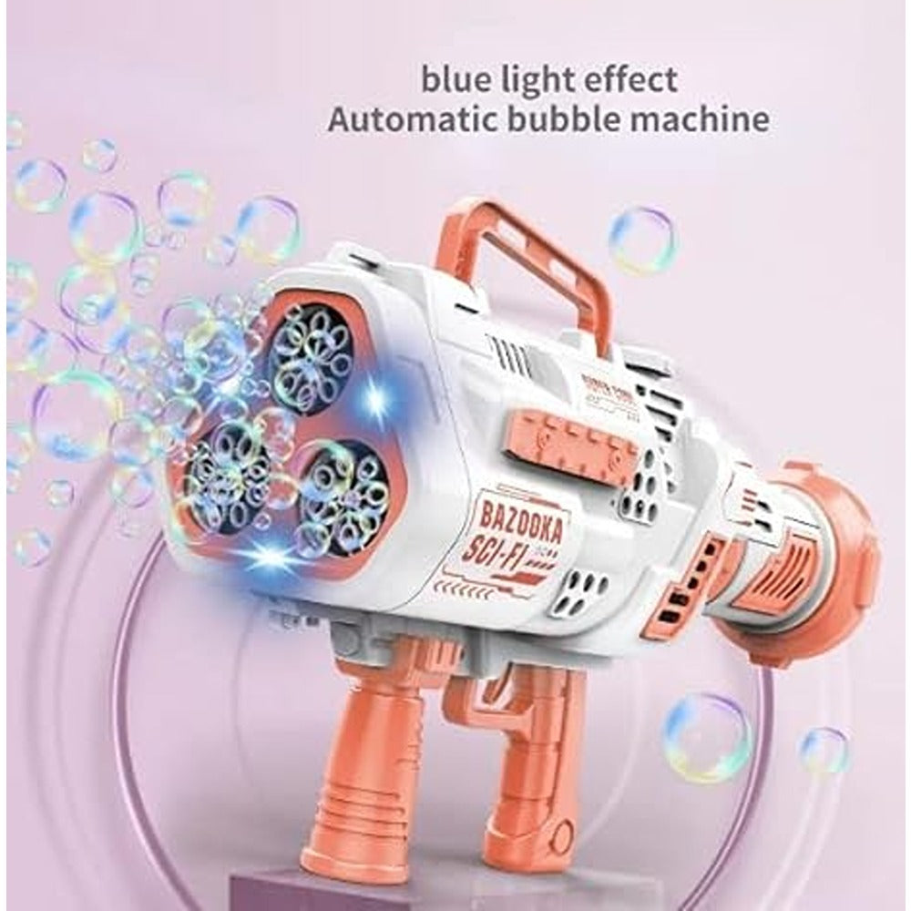 Automatic Bazooka Bubble Blaster | 29 Hole | Blue Light Effect | Orange