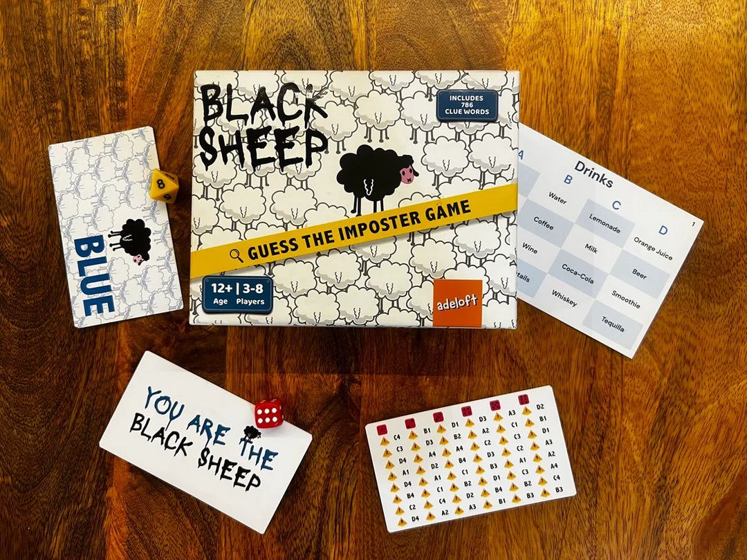 Adeloft Black Sheep - Secret Word Party Game for Kids & Adults | Social Deduction, Bluffing & Hidden Identity Family Game