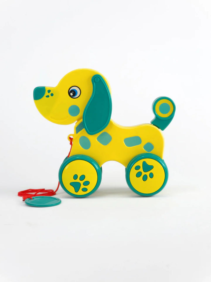 UATOYS My Little Puppy Pull-Along Toy with Wagging Tail & Bobbing Head (1-2 Years) - Yellow