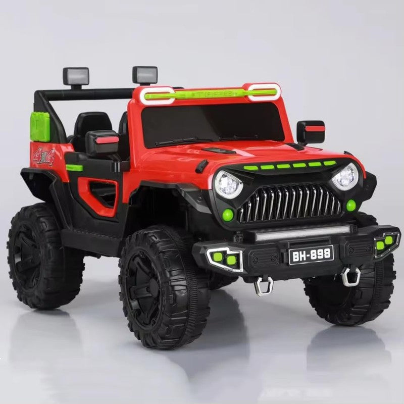 Battery Operated Angry Face Ride-on Jeep with Remote Control, Light & Music | 15.5 Kg | COD Not Available (3-8 Years)