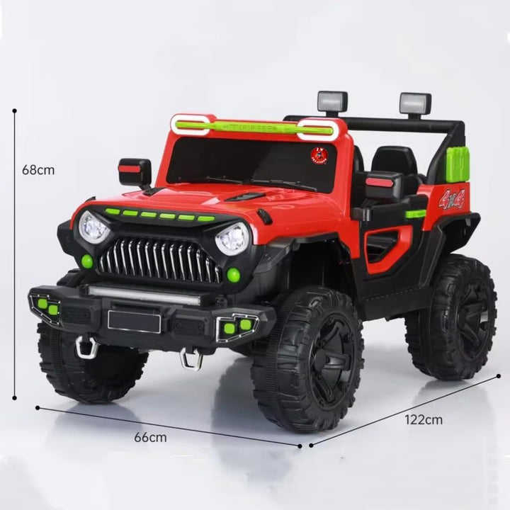 Battery Operated Angry Face Ride-on Jeep with Remote Control, Light & Music | 15.5 Kg | COD Not Available (3-8 Years)