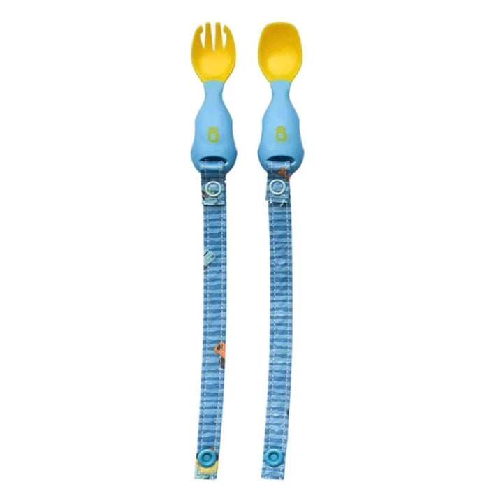 Handi Cutlery- Attachable Weaning Cutlery Set (Speedy Dinos Turquoise)