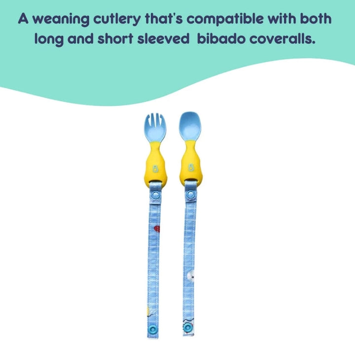 Handi Cutlery- Attachable Weaning Cutlery Set (Ducklings Pool Party Blue)