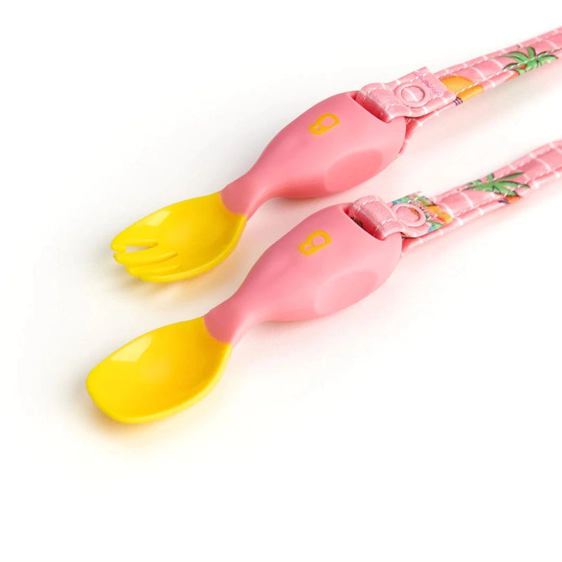 Handi Cutlery- Attachable Weaning Cutlery Set (Teddy Bear Pink)