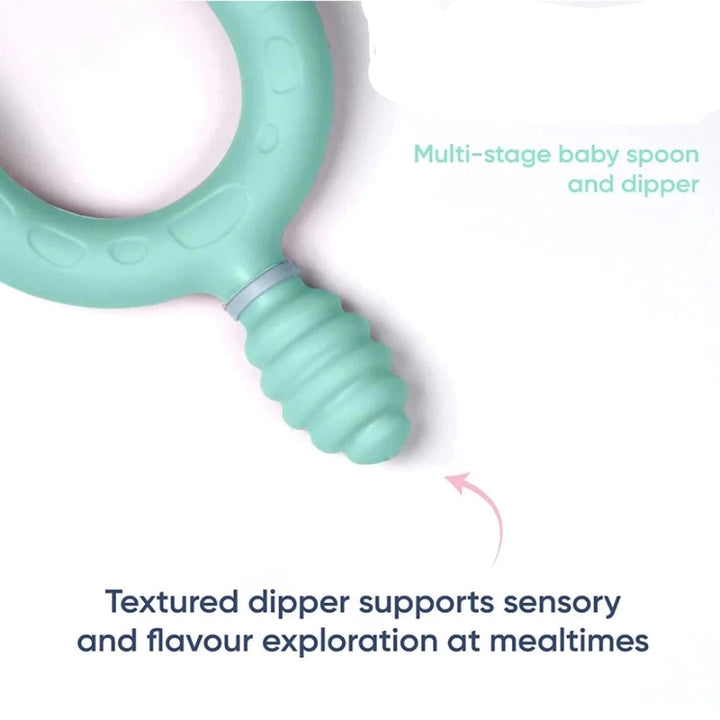 Multi Stage Baby Weaning Spoon and Dipper Mint & Blue (Pack of 2)