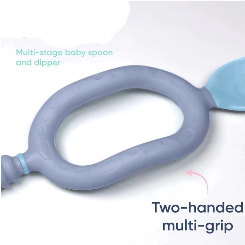 Multi Stage Baby Weaning Spoon and Dipper Mint & Blue (Pack of 2)