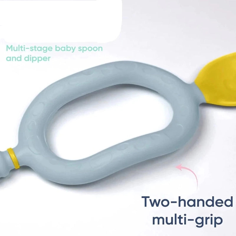 Multi Stage Baby Weaning Spoon and Dipper Pink & Grey| Pack of 2