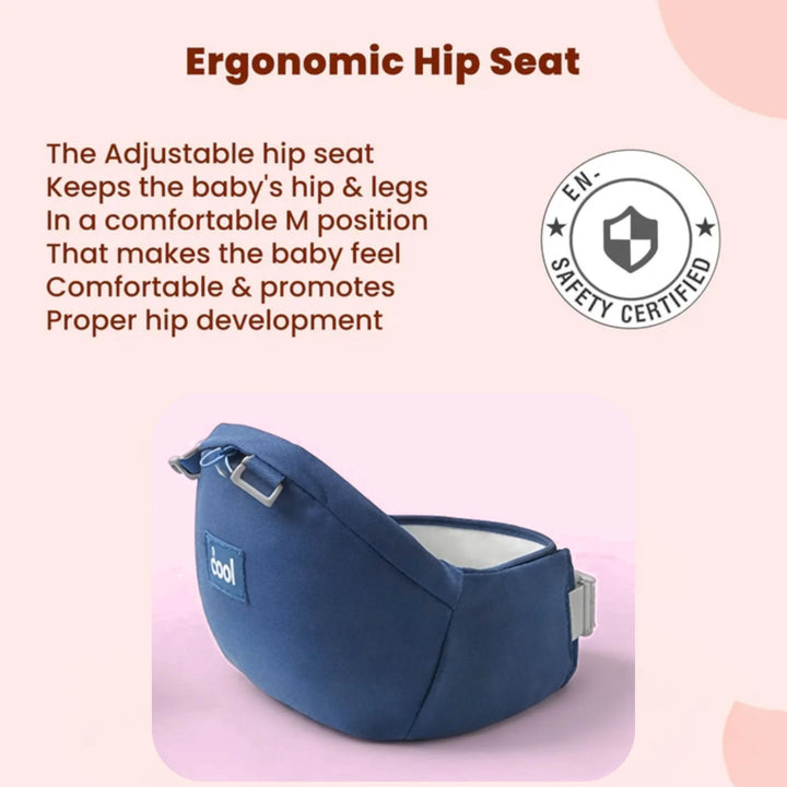 Mee Mee 8 in 1 Advanced Baby Bliss Sling Baby Carrier with Hip Seat - Blue | Ergonomic, Breathable & Convertible Baby Carrier