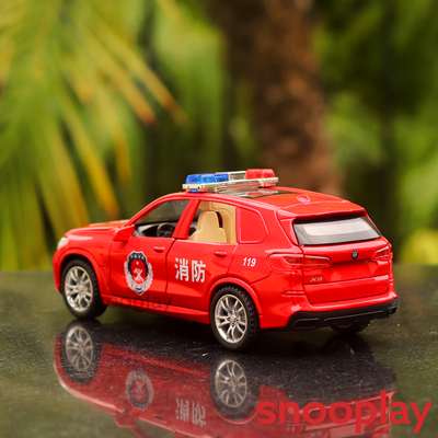 Resembling BMW Fire Services Diecast Car with Openable Parts , Light & Sound | 1:32 Scale Model (6-13Years)