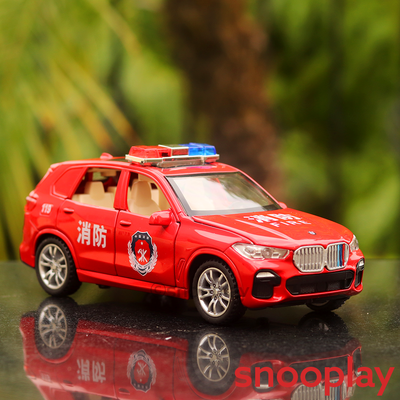 Resembling BMW Fire Services Diecast Car with Openable Parts , Light & Sound | 1:32 Scale Model (6-13Years)