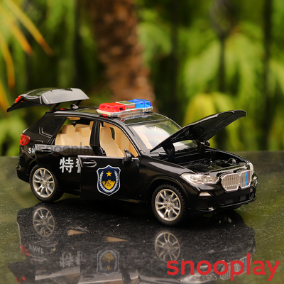 Resembling SWAT Police Force Diecast Car with Openable Parts, Light & Sound | 1:32 Scale Model (6 Years Till Grown Ups)