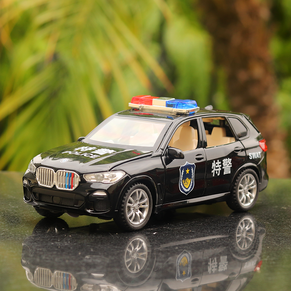 Resembling SWAT Police Force Diecast Car with Openable Parts, Light & Sound | 1:32 Scale Model (6 Years Till Grown Ups)