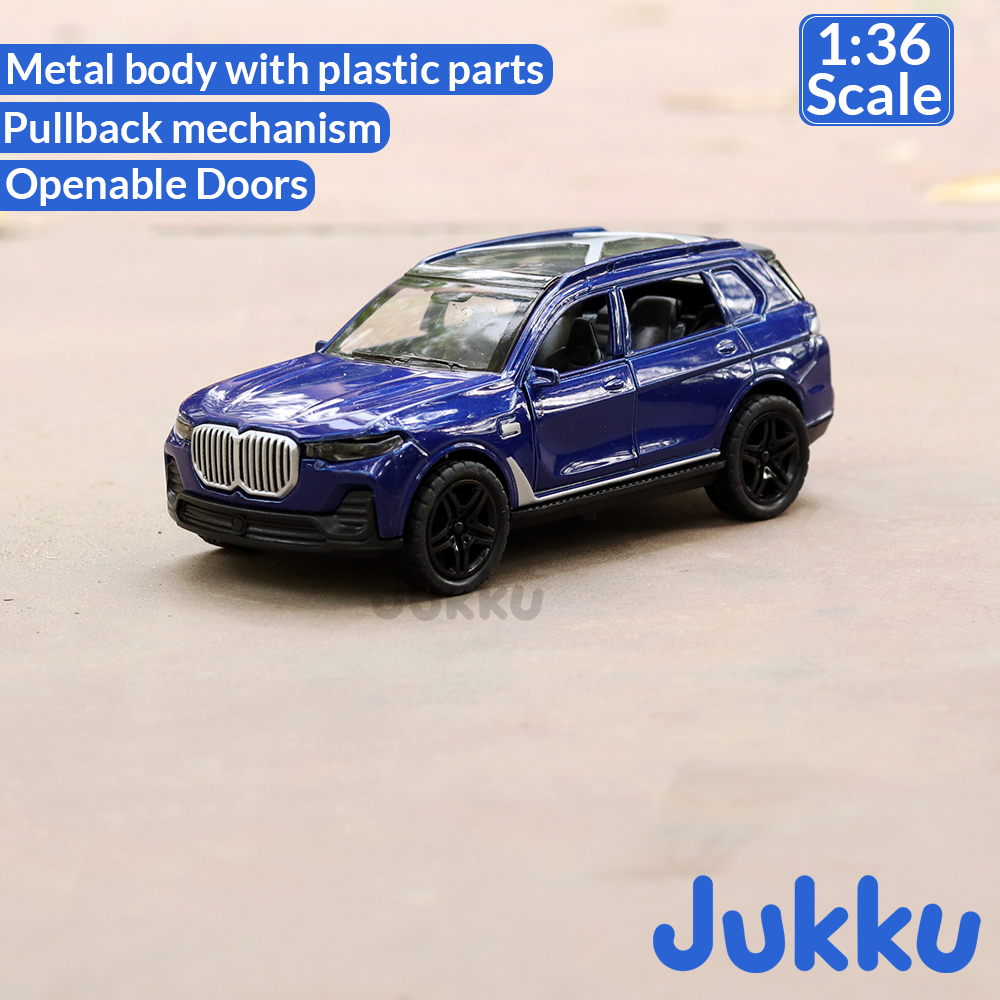 Jukku Resembling BMW X7 Diecast Car - Pullback, Openable Doors & Bonnet | 1:36 Scale (3 Years till Grown Ups)