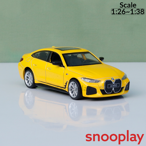 Metal Speed Zone Original BMW i4 M50 Licensed Diecast Car with Openable Doors | 1:26~1:38 Scale (14 Years till Grown Ups) | Assorted Colors
