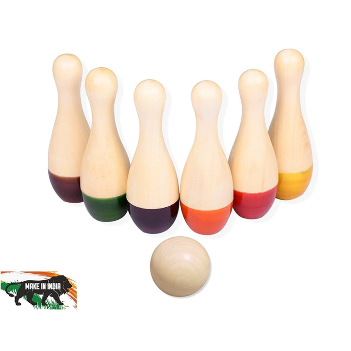 Wooden Bowling Pin toy PREMIUM Toy for Kids Vegetable Colored safe