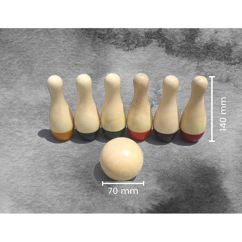 Wooden Bowling Pin toy PREMIUM Toy for Kids Vegetable Colored safe