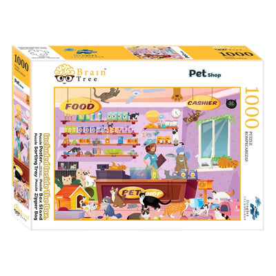 Petshop Unique Puzzle for Kids 1000 Pieces with 4 Puzzle Sorting Trays
