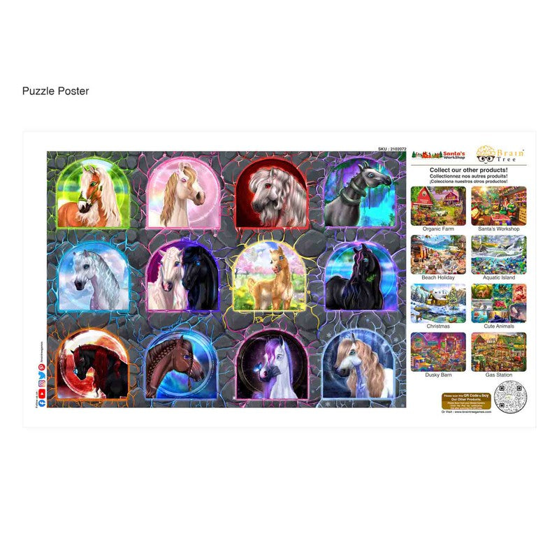 Magical Horses Unique Puzzle for Kids - 500 Pieces with 4 Puzzle Sorting Trays