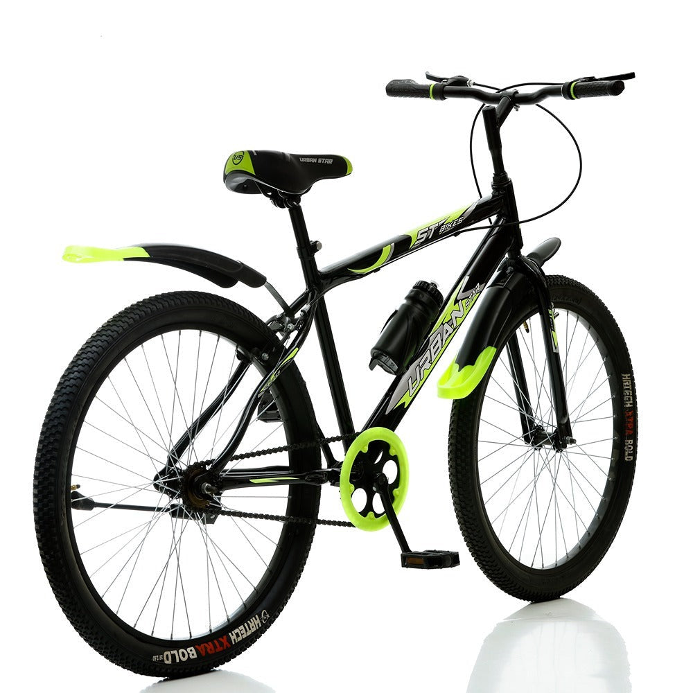 BMX Bicycle (Frame Size-16, 24 Inches) | Black and Green (COD not Available)