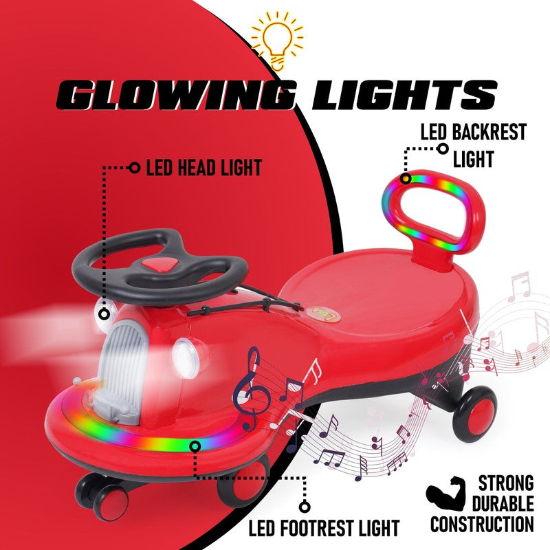 Non Battery Operated Train Ride On | Musical Front Lights with Backrest Lights Superior Quality Smooth Wheels | Red | COD not Available