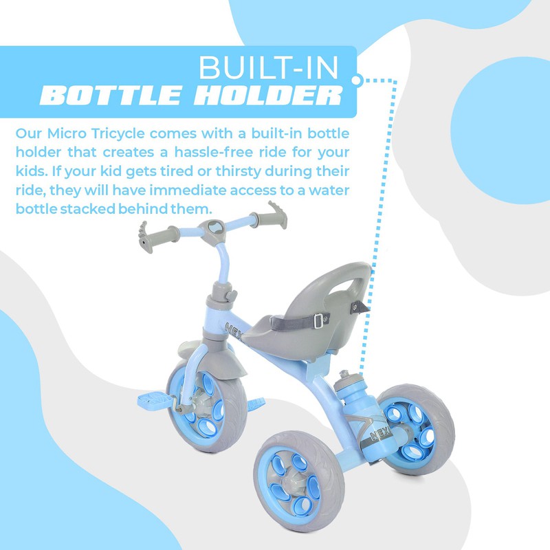 Tricycle for Kids With Sipper Safety Belt (Blue) | COD not Available