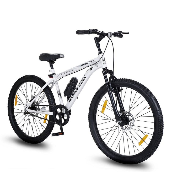 Delta MTB 26T Mountain Bicycle with Dual Disc Brake (Frame Size-18 ,26 Inch) | White (COD NOT AVAILABLE)